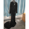 Grey Long Sleeve Sequin Mermaid Evening Dress