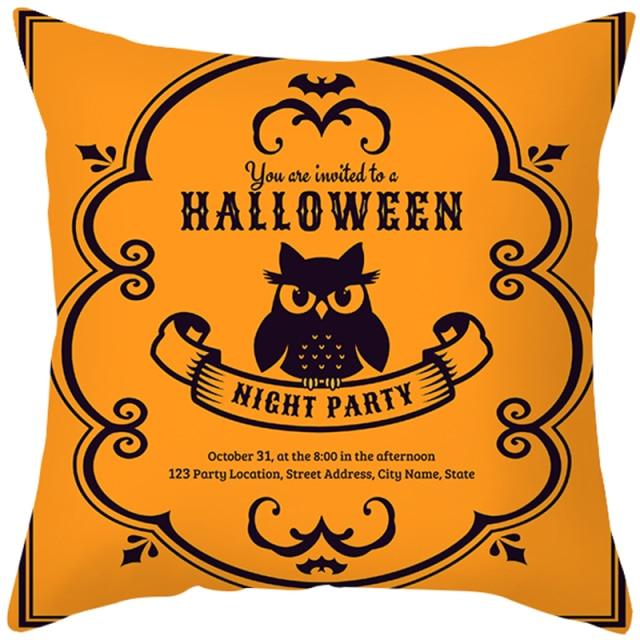 Halloween Cushion Cover Horror Pumpkin Printed Pillow Case Orange And Black Pillow Cover Pumpkin Farmhouse Deco Happy Halloween Decorative Pillow Case For Home  45x45CM Stevvex