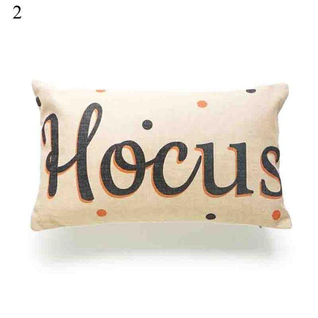 Halloween Cushion Cover Soft Linen Pillow Case Sofa Decoration Pumpkin Printed Pillow Case Orange And Black Pillow Cover For Living Room Car Pillowcase Home Supplies Stevvex