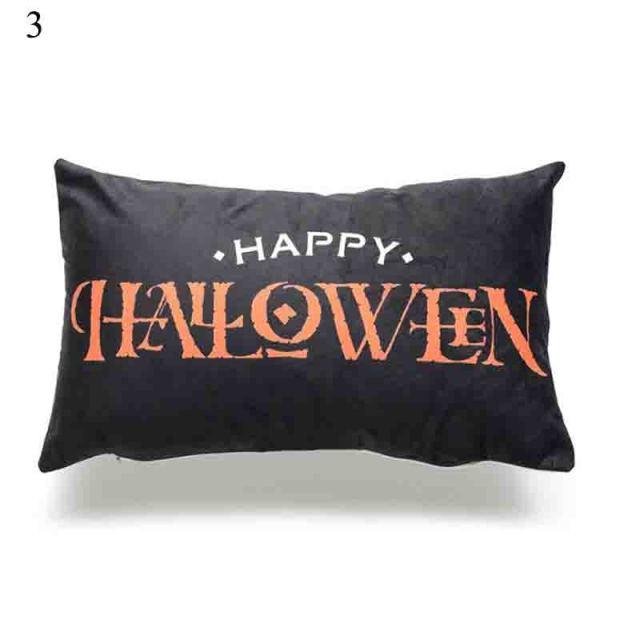 Halloween Cushion Cover Soft Linen Pillow Case Sofa Decoration Pumpkin Printed Pillow Case Orange And Black Pillow Cover For Living Room Car Pillowcase Home Supplies Stevvex