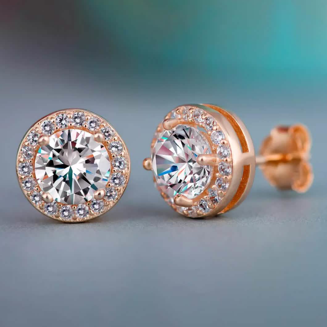 Halo Diamond Stud Earrings DailySale