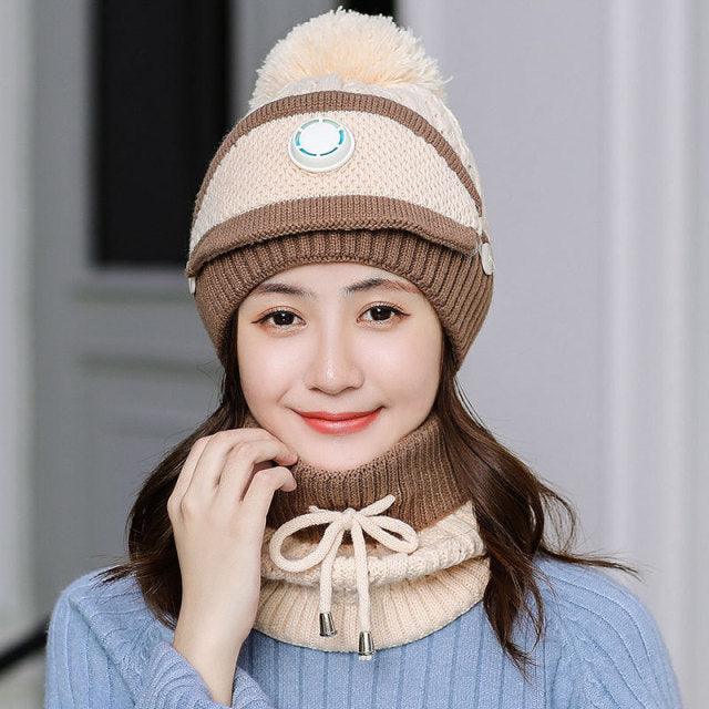 Hat Winter Mask balaclava Hat for girls Scarf Thick Warm Fleece Inside Knitted Hat Thick Mask Warm Full Face Scarf Winter Hats Hiking Face Scarf Balaclava Helmet Liner Cap Soft Sport Reusable Headgear Winter Fishing Warm Mask Stevvex