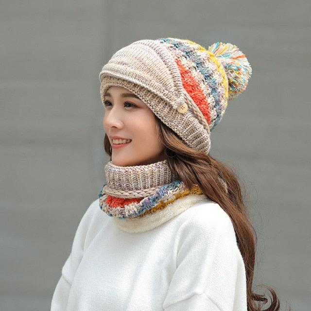 Hat Winter Mask balaclava Hat for girls Scarf Thick Warm Fleece Inside Knitted Hat Thick Mask Warm Full Face Scarf Winter Hats Hiking Face Scarf Balaclava Helmet Liner Cap Soft Sport Reusable Headgear Winter Fishing Warm Mask Stevvex