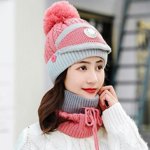 Hat Winter Mask balaclava Hat for girls Scarf Thick Warm Fleece Inside Knitted Hat Thick Mask Warm Full Face Scarf Winter Hats Hiking Face Scarf Balaclava Helmet Liner Cap Soft Sport Reusable Headgear Winter Fishing Warm Mask Stevvex