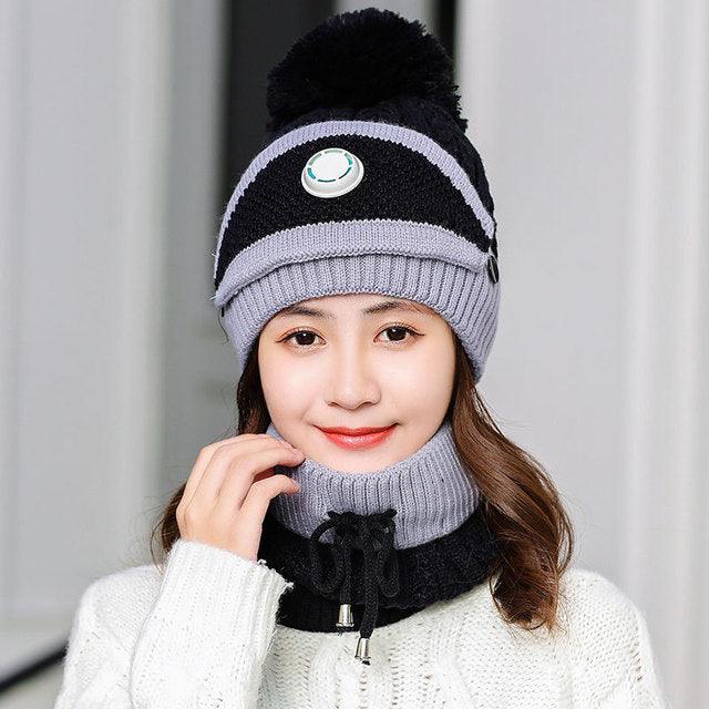 Hat Winter Mask balaclava Hat for girls Scarf Thick Warm Fleece Inside Knitted Hat Thick Mask Warm Full Face Scarf Winter Hats Hiking Face Scarf Balaclava Helmet Liner Cap Soft Sport Reusable Headgear Winter Fishing Warm Mask Stevvex