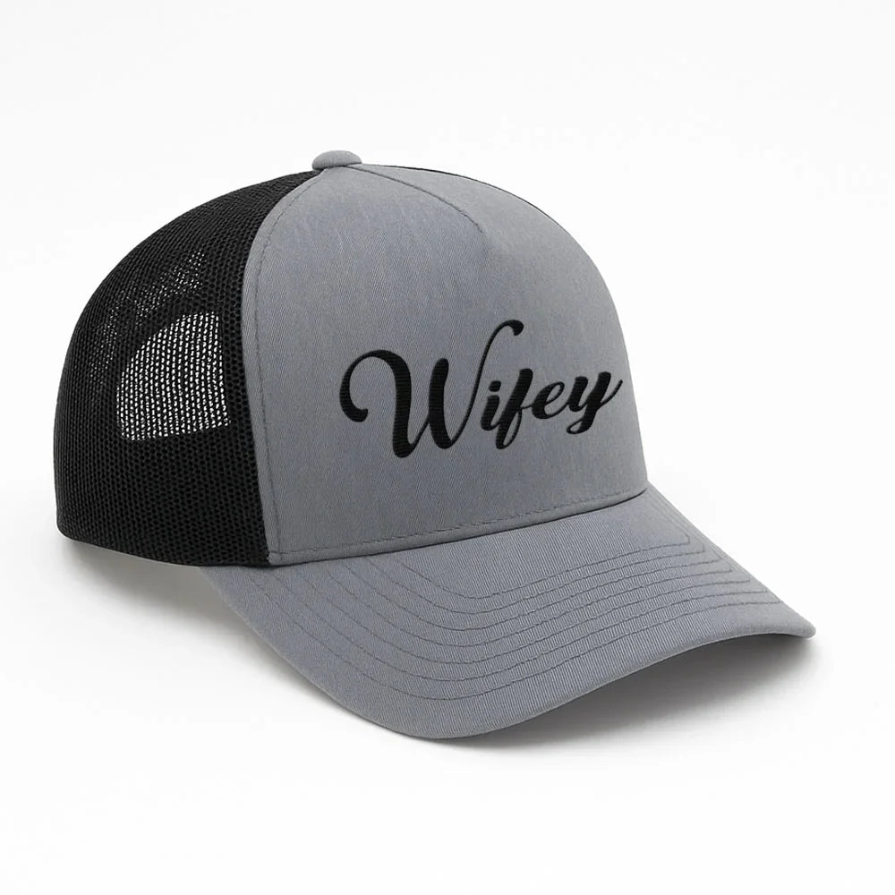 Embroidered Wifey Trucker Hat – Classic Mesh Cap for Wedding or Anniversary Adorb Custom Tees