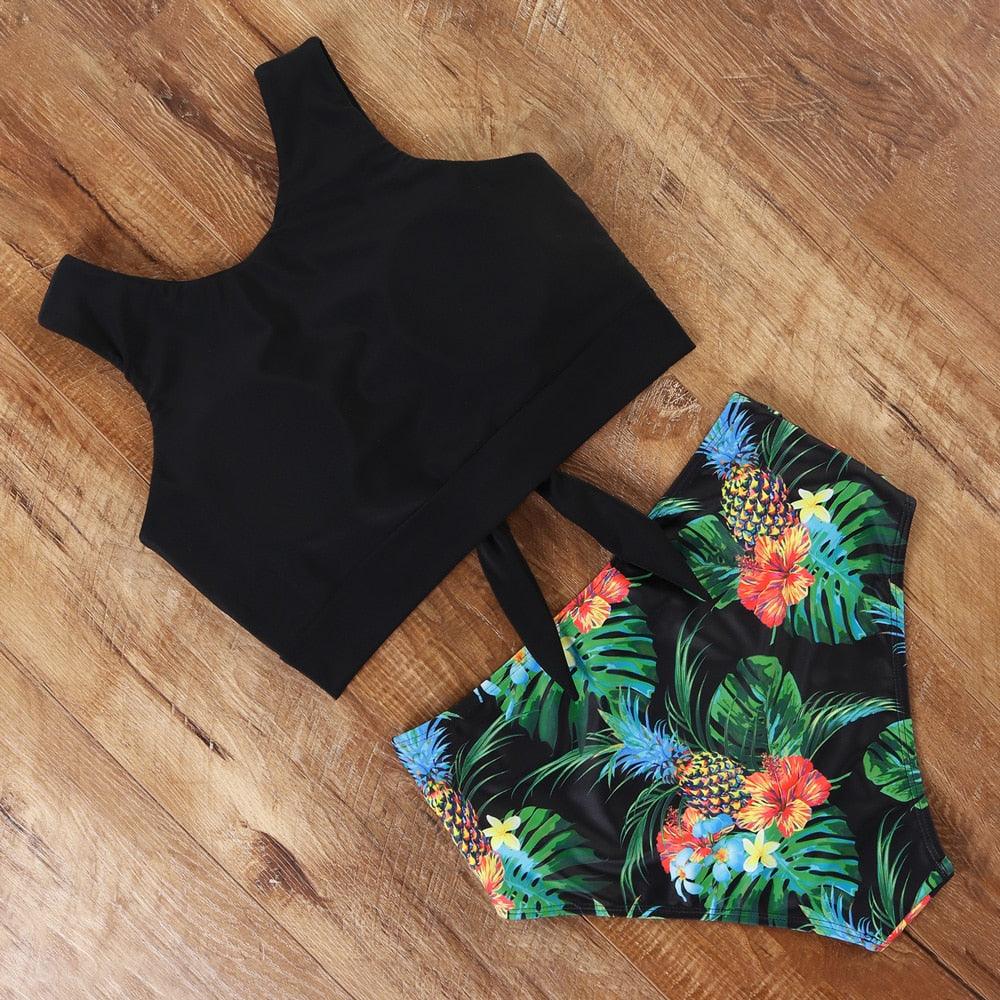 High Waist Swimsuit Bikini Push Up Swimwear Women Bathing Suit Female Bikini Set Leopard Swim Suit Beachwear Women's High Waist Swimsuit 2 Piece Bathing Suits Bikini Stevvex
