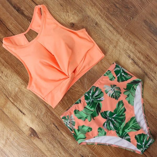 High Waist Swimsuit Bikini Push Up Swimwear Women Bathing Suit Female Bikini Set Leopard Swim Suit Beachwear Women's High Waist Swimsuit 2 Piece Bathing Suits Bikini Stevvex