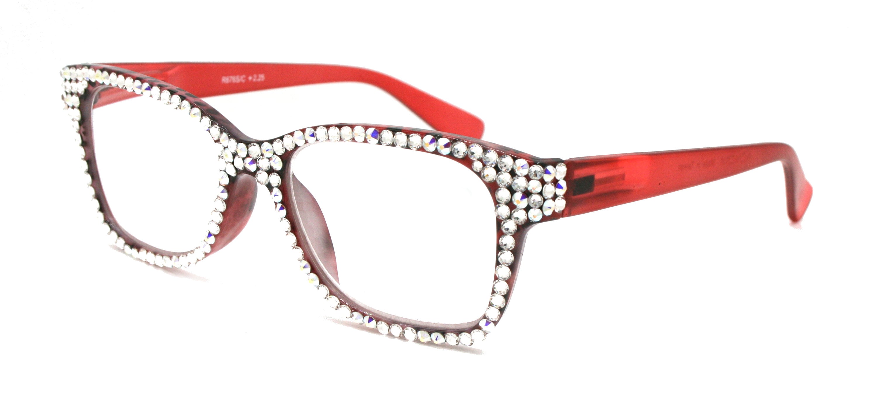 The Bohemian, (Bling) Women Reading Glasses W (Full All Over) (Clear, AB Aurora Borealis) Genuine European Crystals. NY Fifth Avenue