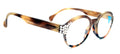 Citlalli, (Bling) Round Women Reading Glasses W (Clear) Genuine European Crystals +1.50..+3 (Marble Brown) Circle. NY Fifth Avenue