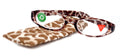 Isabella, (Premium) Reading Glasses, Fashion Reader (Giraffe Brown) Print, Oval Shape +4 +5 High Magnification, NY Fifth Avenue (Wide Frame)