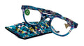 Autumn, (Premium) Reading Glasses, High-End Readers +1.25 +1.50.+3.00 Wide Round Style. Optical Frame (Blue, Purple Floral) NY Fifth Avenue.