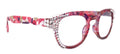 Autumn, (Bling) Reading Glasses For Women Adorned w (Clear) Genuine European Crystals,  Round Frame (Pink, Purple Floral) NY Fifth Avenue