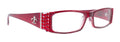 The French, (Bling) (Fleur De Lis) Women Reading Glasses W (L. Siam) European Crystals, Magnifying, Rectangular (Wine Red) NY Fifth Avenue