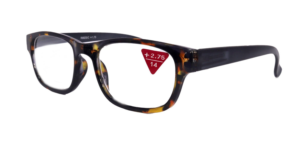 Jade, Premium Reading Glasses High End Reading Glass +1.25 to +6.00 magnifying glasses, Square, Gray optical Frames