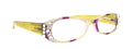 Dashing Stripes, (Bling) Women Reading Glasses W   (Lime Green, purple) Oval. NY Fifth Avenue