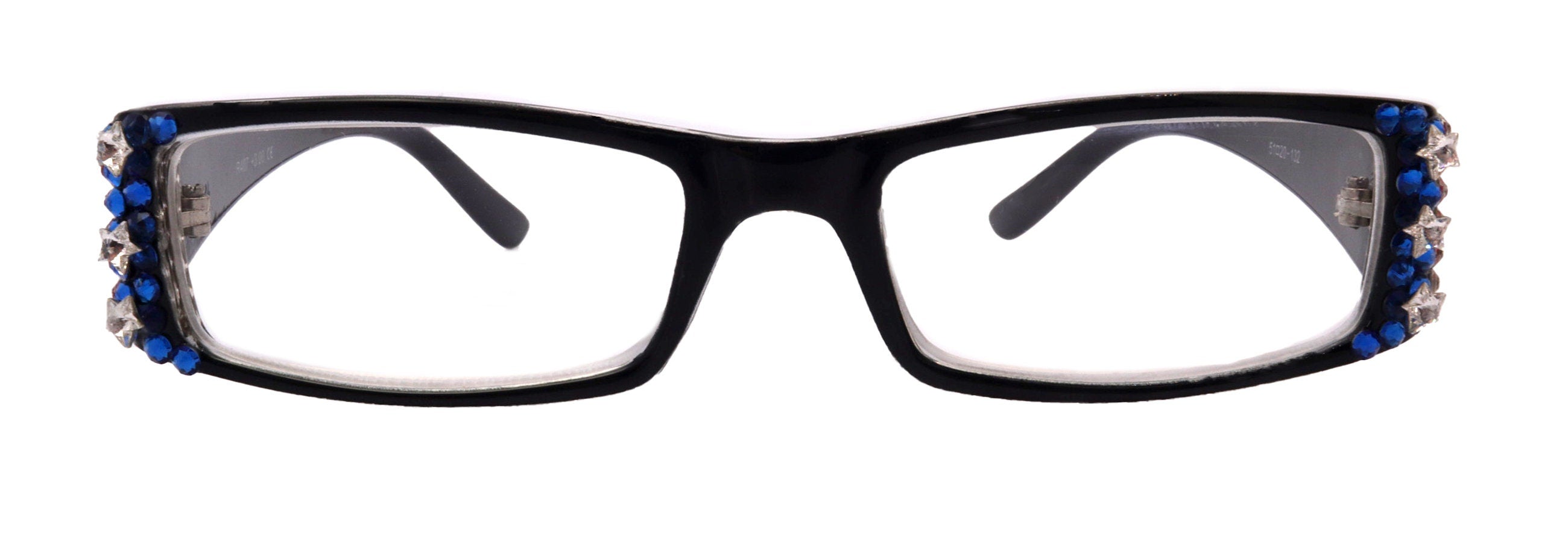 Freedom Shine, (Bling) (Fleur De Lis) Women Reading Glasses W  Genuine European Crystals  (Black)  NY Fifth Avenue