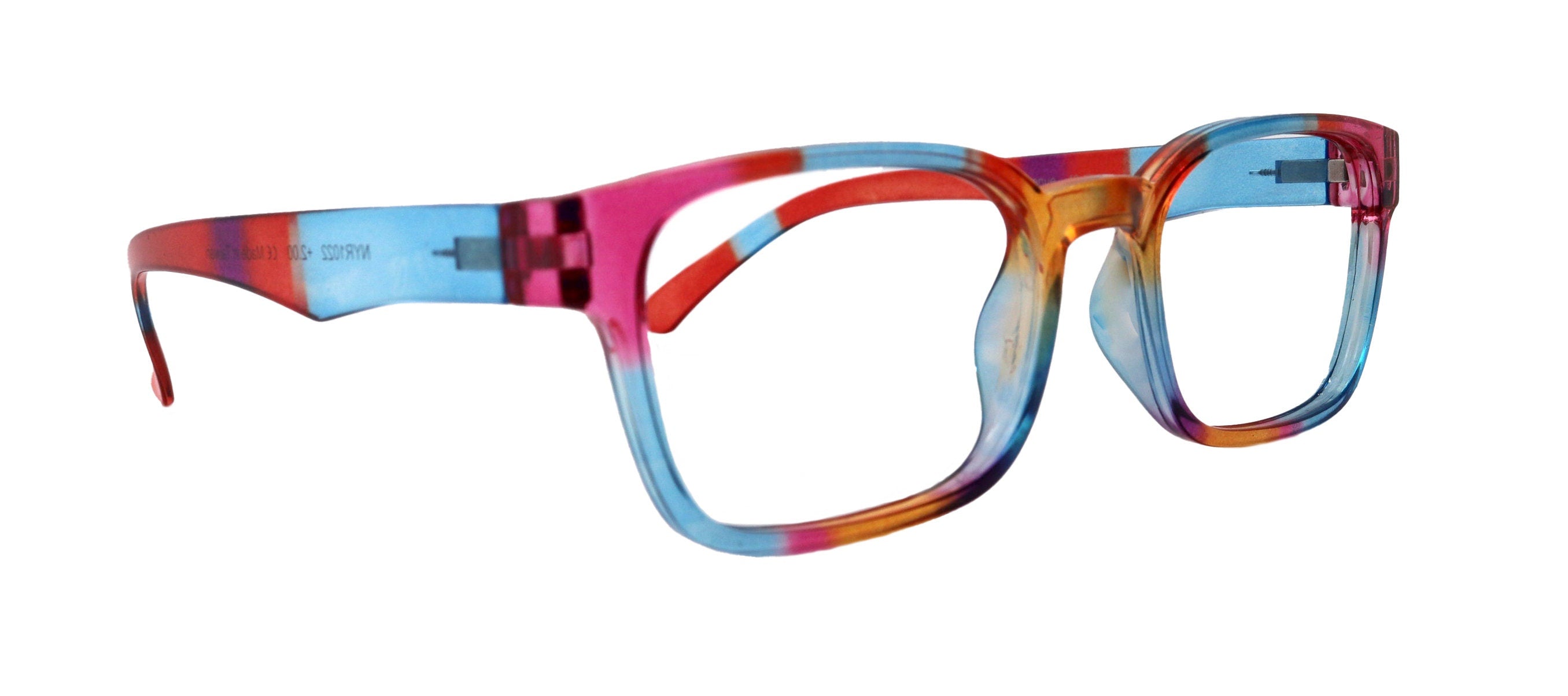 Amsterdam (Premium) Reading Glasses High End Reading Glass, magnifying glasses Multi Colors. Geometric Shape ( Blue, Purple, Orange n Red)