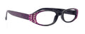 Isabella, (Bling) Reading Glasses Women W (Fuchsia, Pink) Genuine European Crystals  (Purple Floral Print)  NY Fifth Avenue (Wide Frame)