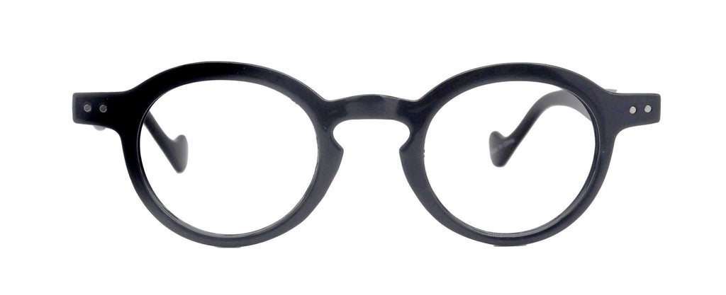 Luca, (Premium) Reading Glasses, High-End Readers (Black)  (Round) Magnifying Eyeglasses, Optical, NY Fifth Avenue
