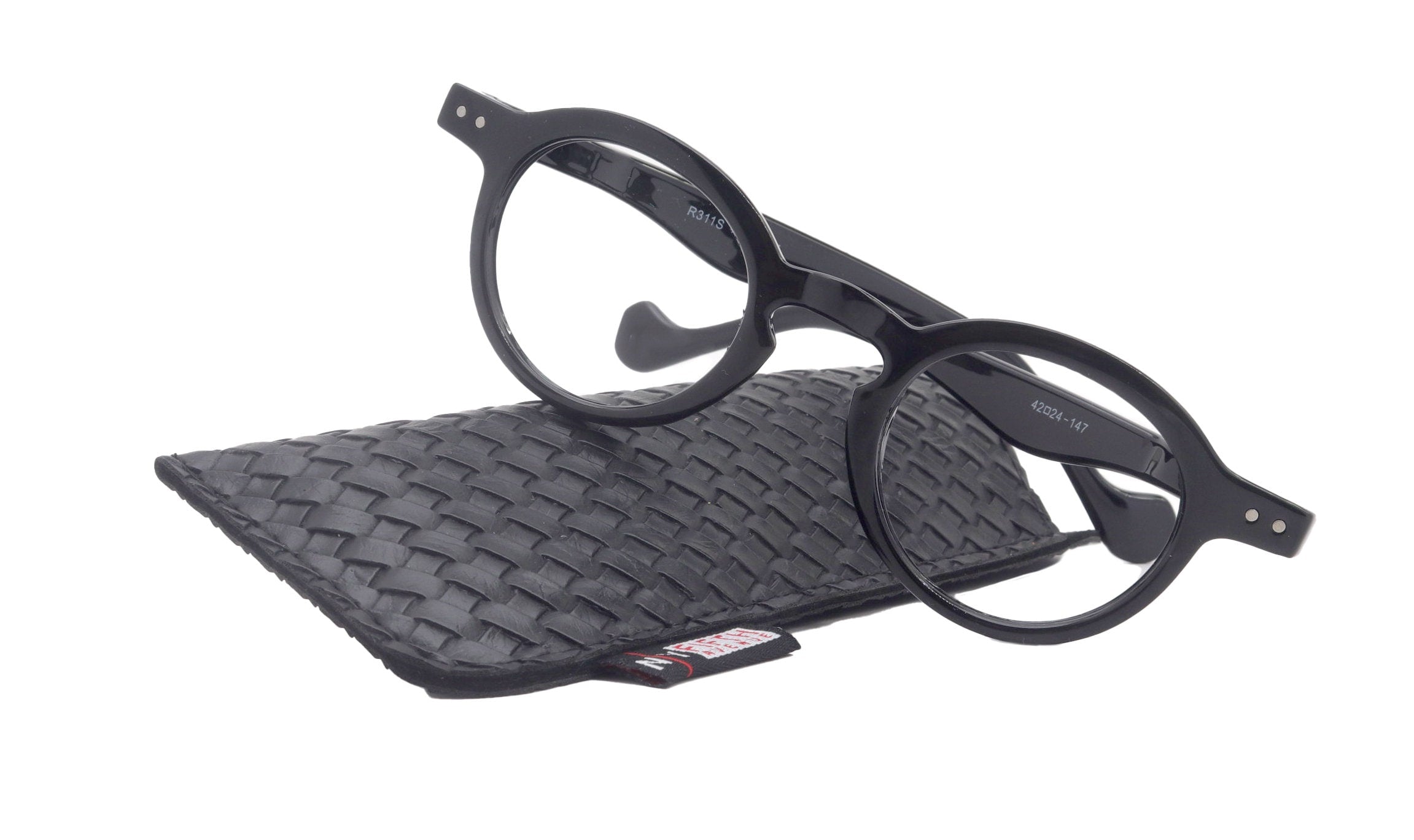 Luca, (Premium) Reading Glasses, High-End Readers (Black)  (Round) Magnifying Eyeglasses, Optical, NY Fifth Avenue