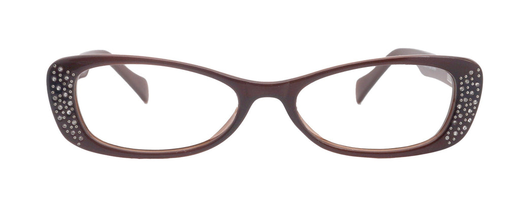 Premium Reading Glasses High End Reading Glass,  Small Frame Brown  +1.25 to +3.00 magnifying glasses, Cat Eye. optical Frames