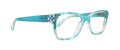 Azul, (Bling) Reading Glasses 4 Women W (Aquamarine N Clear)Genuine European Crystals. +1.5..+3  NY Fifth Avenue (Wide frame)