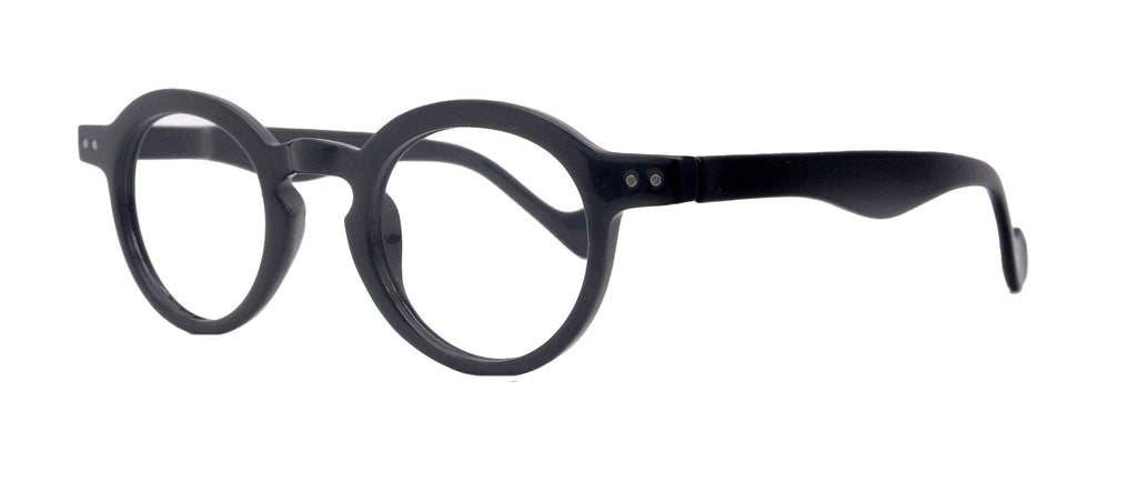 Luca, (Premium) Reading Glasses, High-End Readers (Black)  (Round) Magnifying Eyeglasses, Optical, NY Fifth Avenue