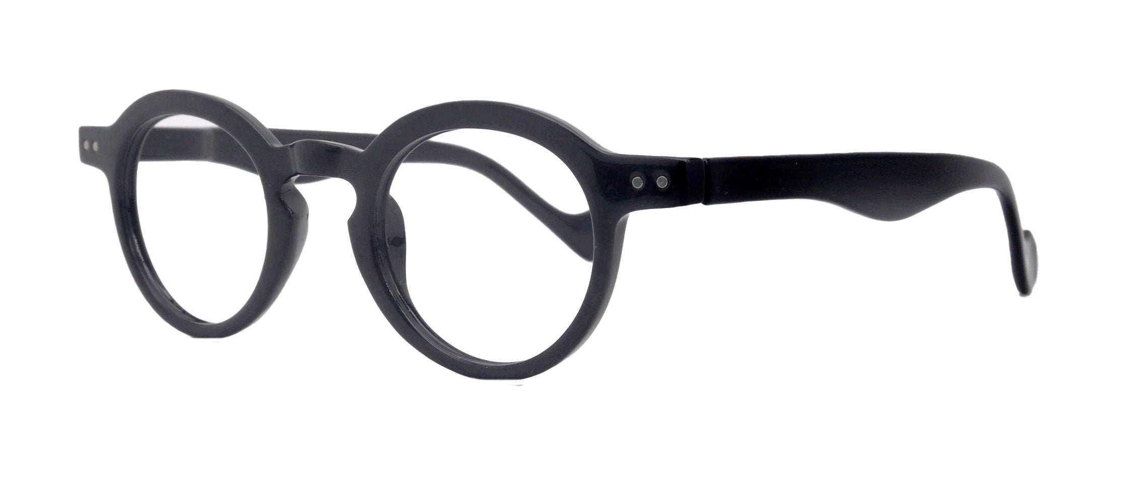 Luca, (Premium) Reading Glasses, High-End Readers (Black)  (Round) Magnifying Eyeglasses, Optical, NY Fifth Avenue