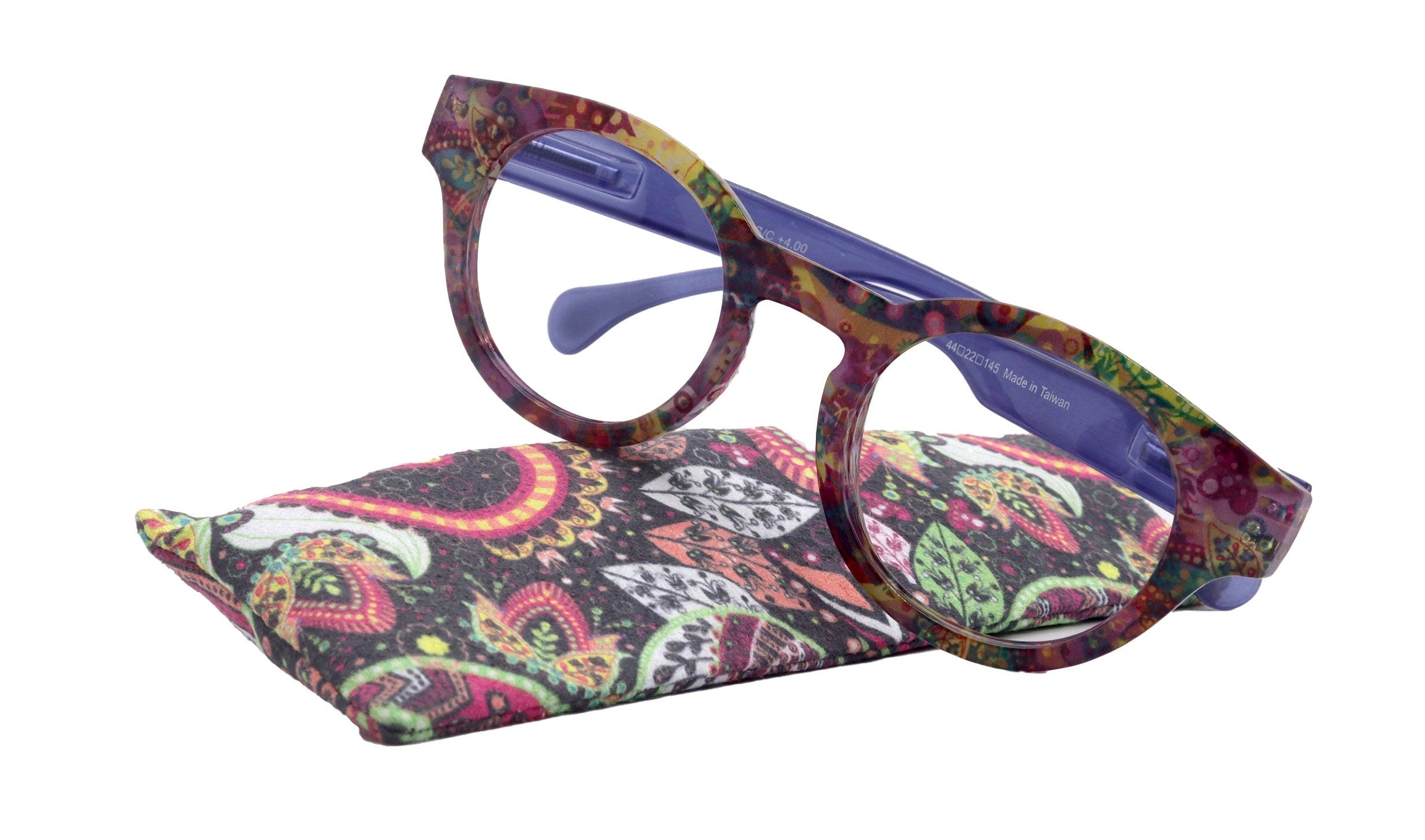 Selena Premium Reading Glasses High End Readers +1.25 .. +3.00 +4.00 (Blue) Round Optical Frames. NY Fifth Avenue.