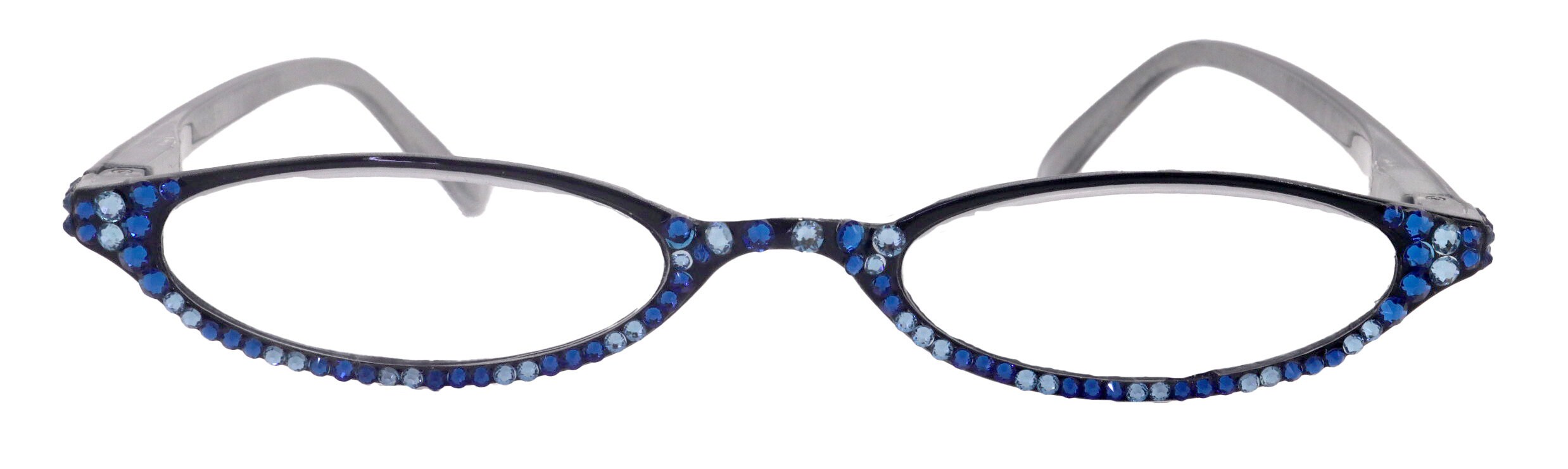 The Marvelous, (Bling) Women Reading Glasses W (Full Bottom) (Blue Multi) Genuine European Crystals  +1.50..+2.75 (Black)   NY Fifth Avenue