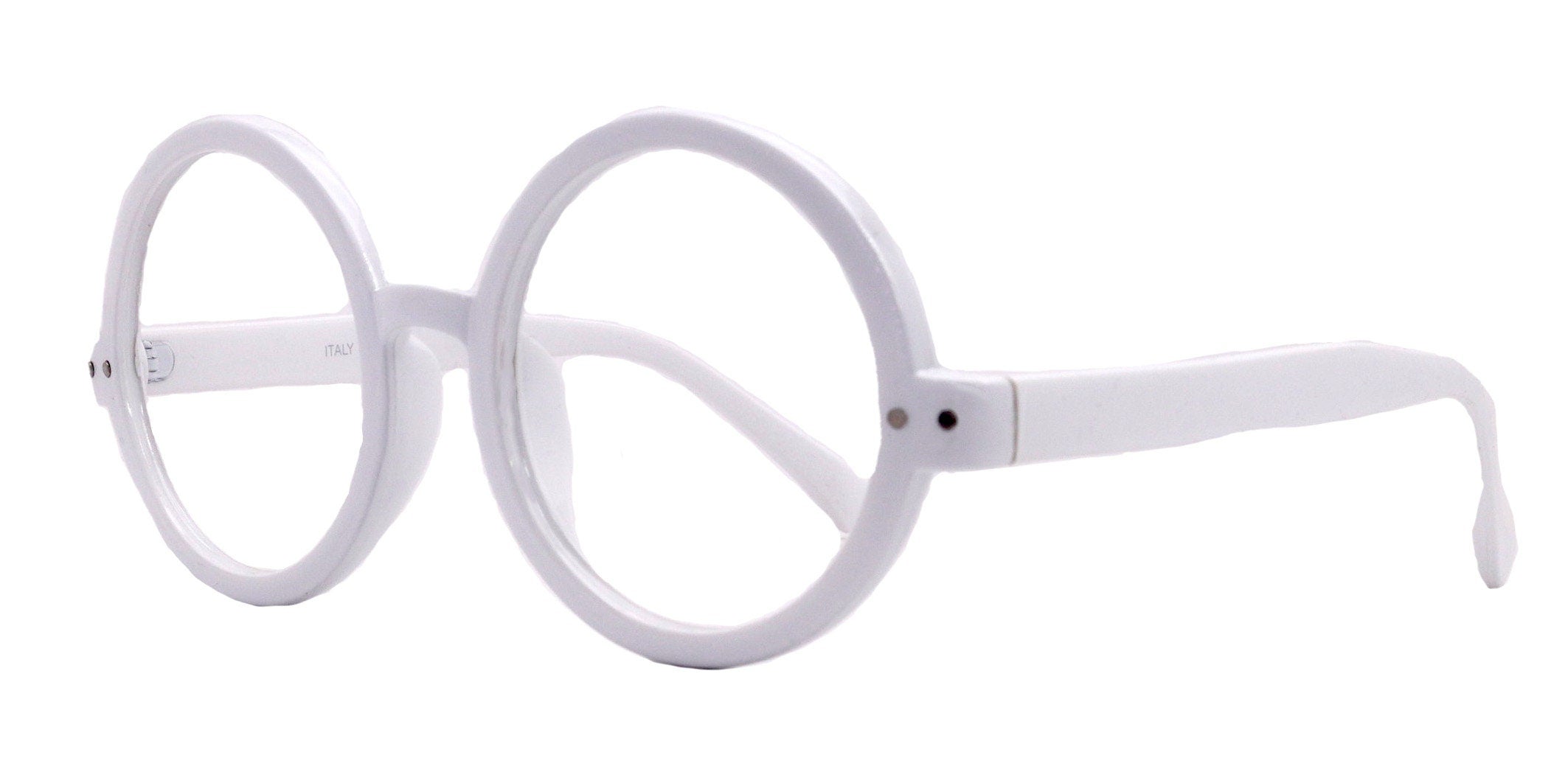 Zelda, (Reading Glasses) (Premium) Big True Round vintage (LWhite) X Large Eye, Oversize,  NY Fifth Avenue