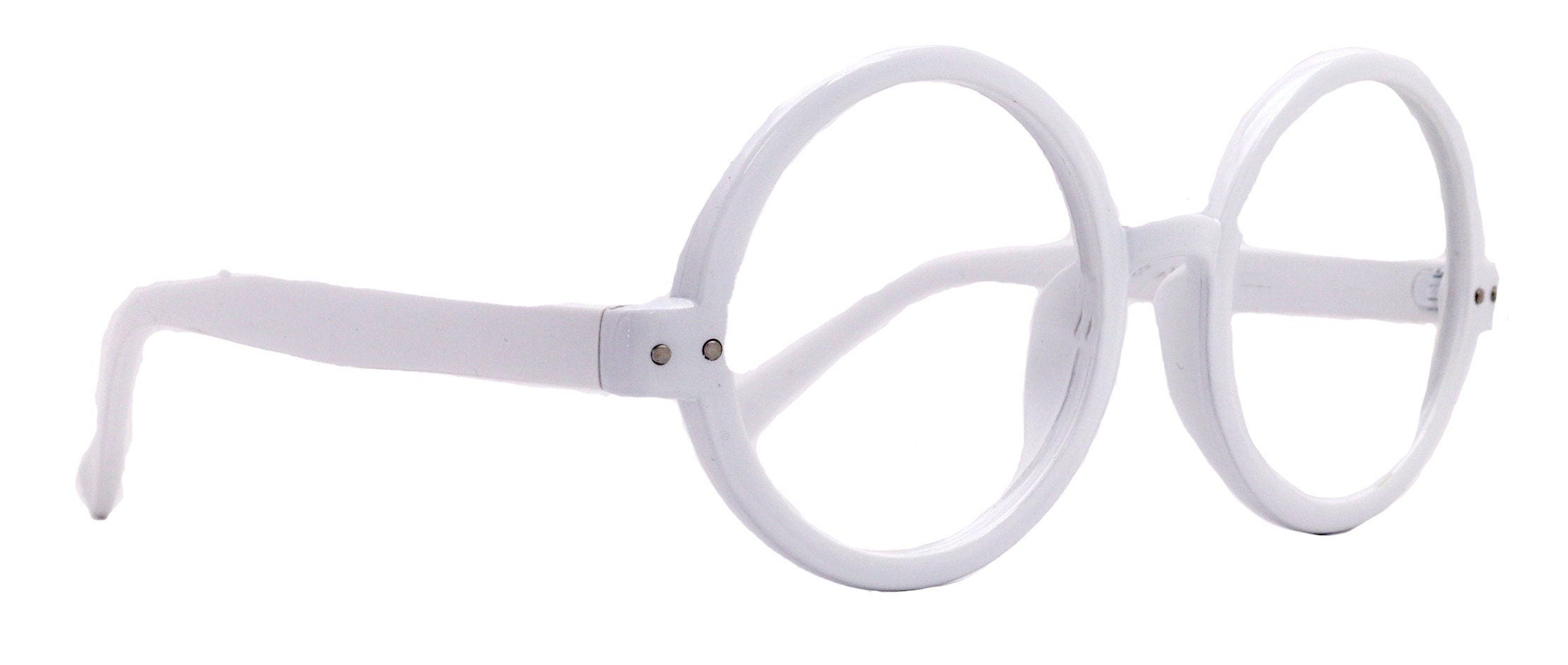Zelda, (Reading Glasses) (Premium) Big True Round vintage (LWhite) X Large Eye, Oversize,  NY Fifth Avenue