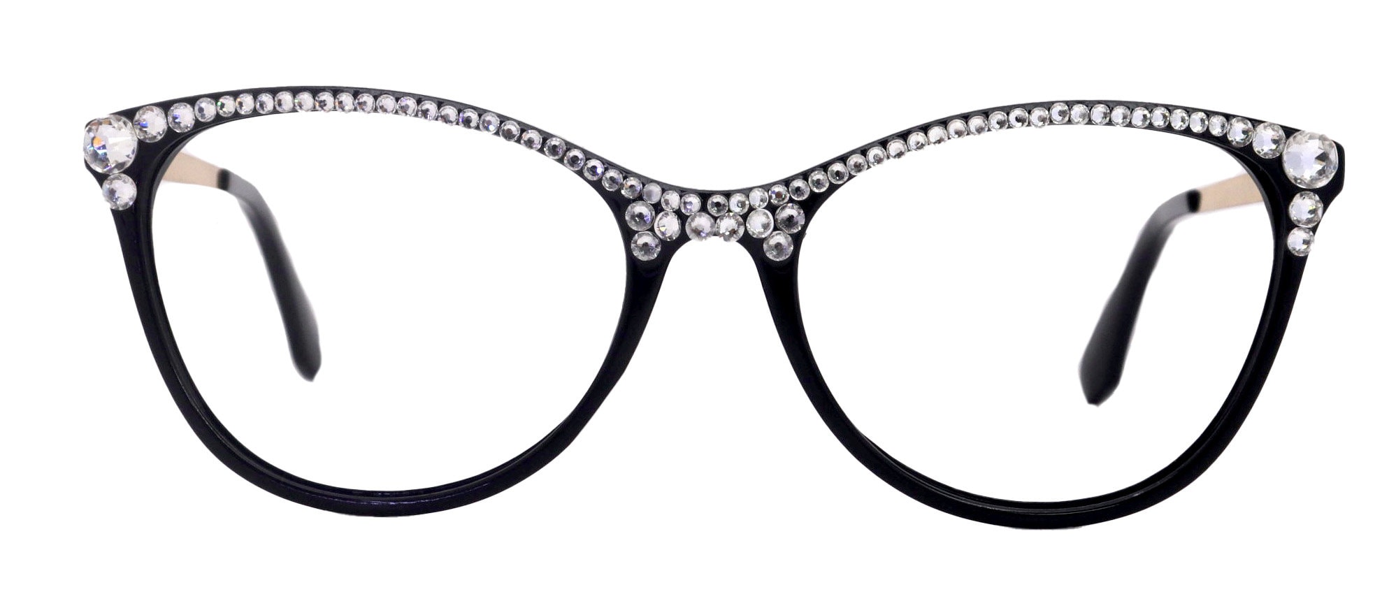 Cattitude Bling Reading Glasses 4 Women W Clear on Top Genuine European Crystals, Magnifying Cat Eye  NY Fifth Avenue