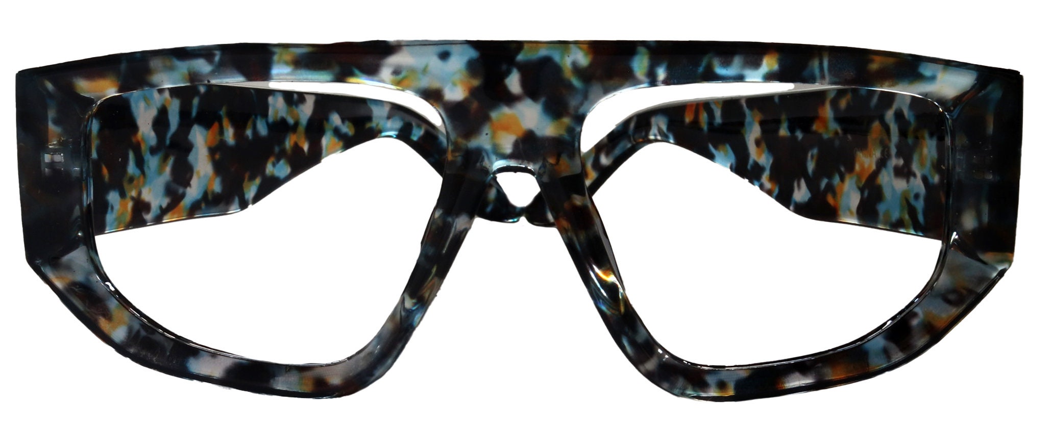 Goliath High End Bifocal or Non-Bifocal Blue W Brown  Reading Glasses Square, Inspired by NY Fifth Avenue