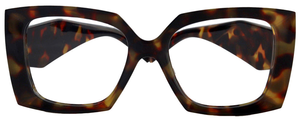 Penelope Tortoiseshell   Large Oversized Reading Glasses, Women Readers, High-End Reading Magnifying eyeglasses,  Big Square Optical Frames