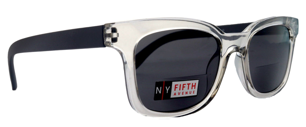 Mars, High-End Line Bifocal (Clear On Top) Sun Readers Unixes OR Non-Bifocal Readers Sunglasses (Transparent  Grey) NY Fifth Avenue