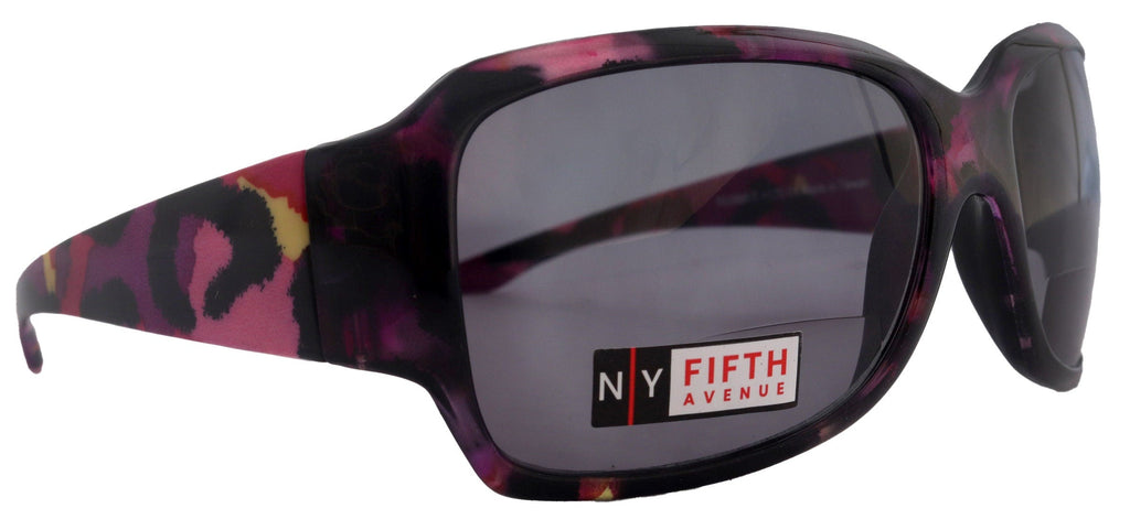 Lourdes, High-End Line Bifocal (Clear On Top) Sun Readers for Women  Readers Sunglasses ( Purple, Pink with black) NY Fifth Avenue