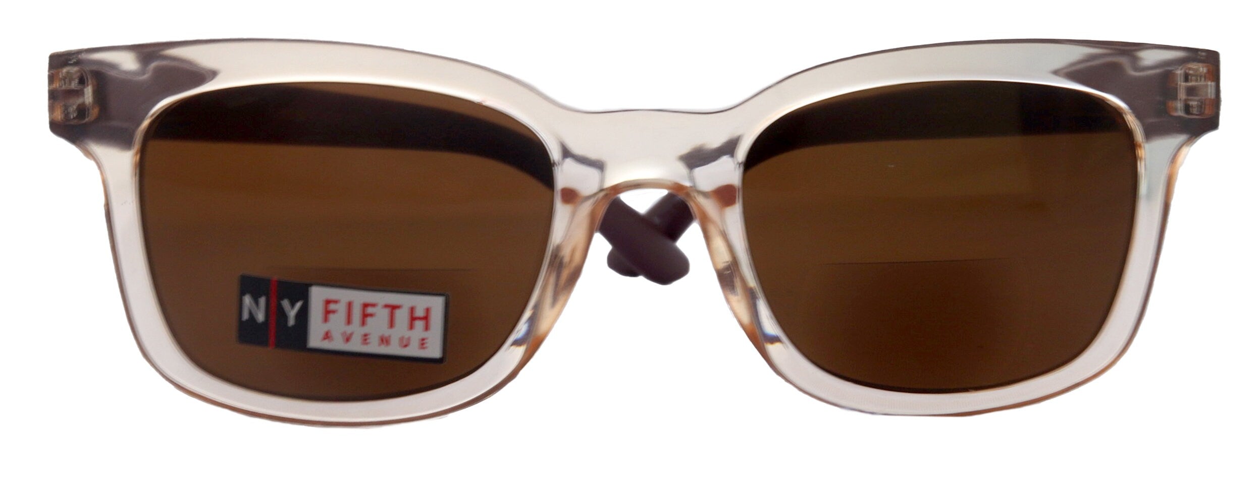Mars, High-End Line Bifocal (Clear On Top) Sun Readers Unixes OR Non-Bifocal Readers Sunglasses (Transparent Brown ) NY Fifth Avenue