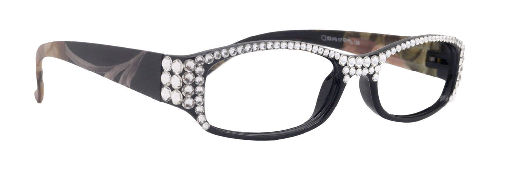 Rosie Bling Reading Glasses Women W (Clear ) Genuine European Crystals (Black ) NY Fifth Avenue