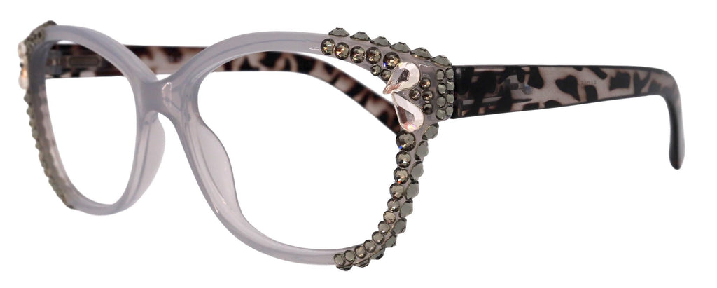 Savannah, (Bling) Women Reading Glasses W (2X line) (Black Diamond, Crystal Teardrop) Genuine European Crystals. NY Fifth Avenue