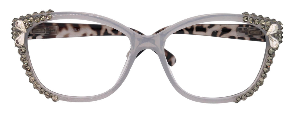 Savannah, (Bling) Women Reading Glasses W (2X line) (Black Diamond, Crystal Teardrop) Genuine European Crystals. NY Fifth Avenue