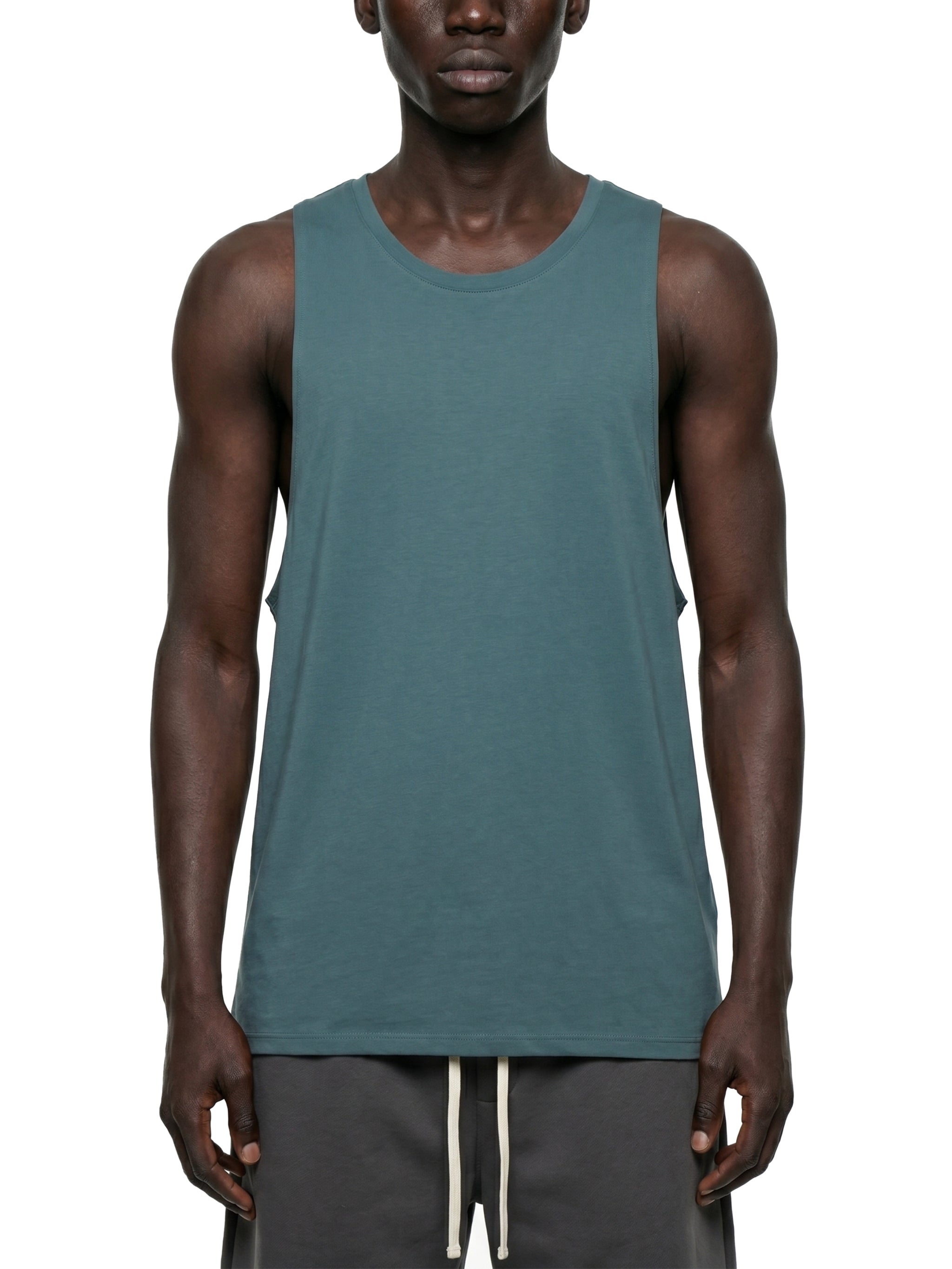 Men's Solid Color Crewneck Tank Top