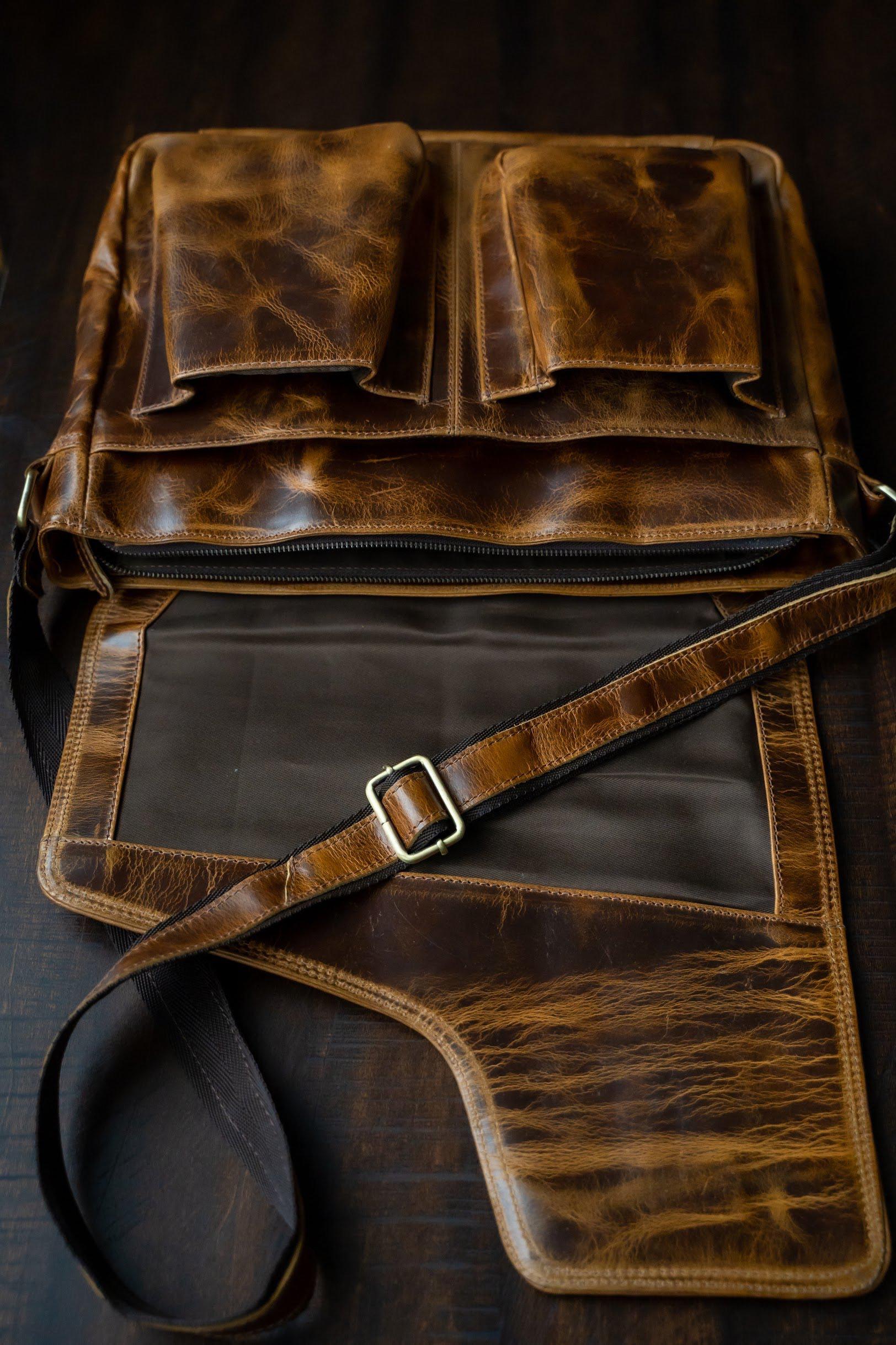 Buffalo Leather Messenger Kodiak Leather