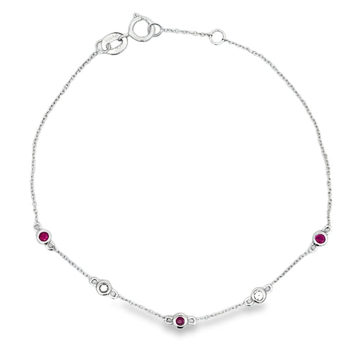 .16ct Ruby Diamond Bracelet 14KT White Gold Bids.com