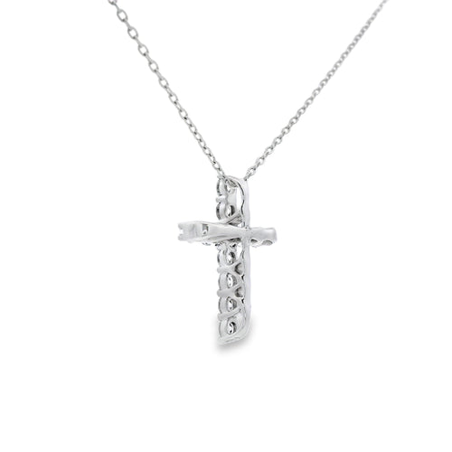 .35ct Diamond Cross Religious Pendant 14KT White Gold Bids.com