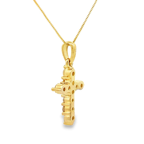 .23ct Diamond Cross Religious Pendant 14KT Yellow Gold Bids.com
