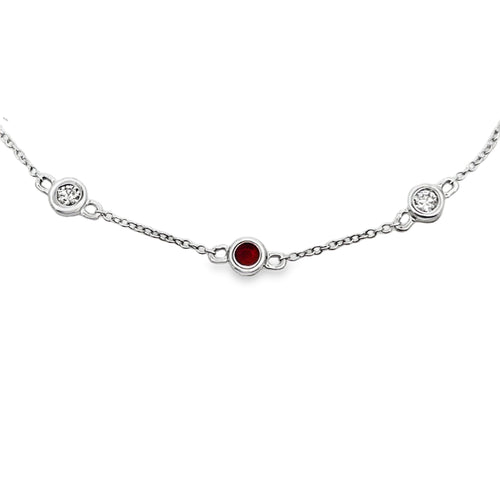 .25ct Ruby Diamond Bracelet 14KT White Gold Bids.com