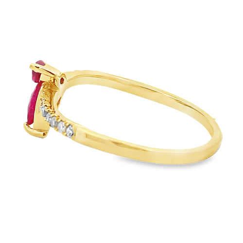 .35ct Ruby Diamond Ring 14KT Yellow Gold Bids.com