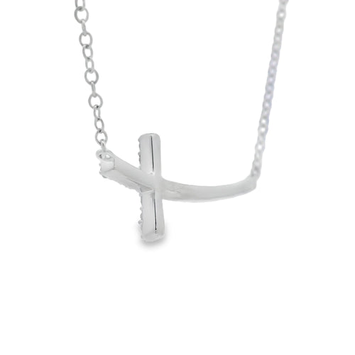 .26ct Diamond Cross Religious Pendant Sterling Silver Bids.com